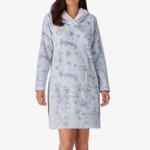 Wizarding World of Harry Potter Blue and White Fleece Lounge Hoodie Size Small